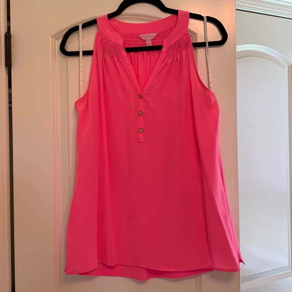 Lilly Pulitzer 100% silk pink top